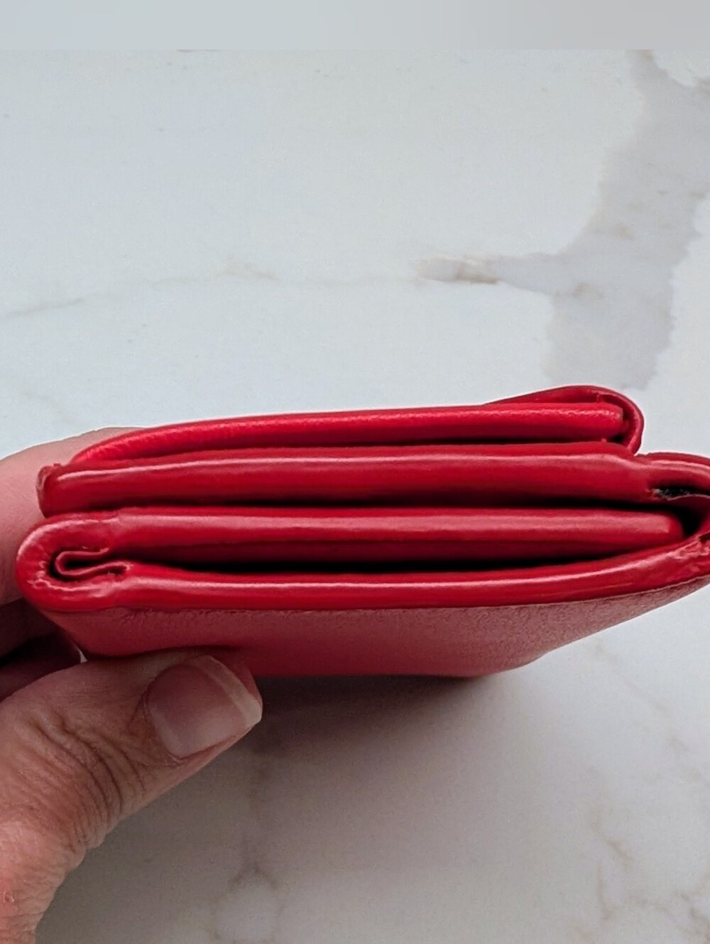 Balenciaga Red Leather Mini Envelope Wallet - Picture 3 of 8